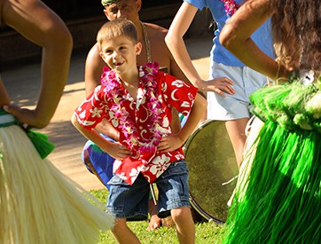 Dancing boy in Tahiti Village